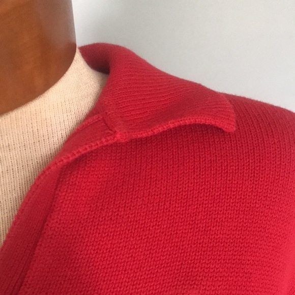 Classic Lauren Ralph Lauren red crest pop over polo collar cotton sweater. Sz L. - Picture 3 of 9